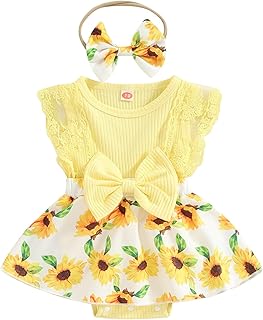 Summer Newborn Baby Girls Floral Romper Dress Set