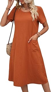 PWzing Women’s Baggy Casual Midi Dress