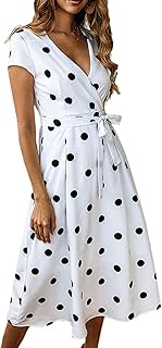 Polka Dot Wrap Maxi Dress with Belt