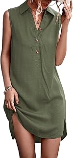 Sleeveless Linen Midi Tunic Dress, Small