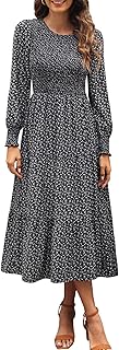 Zattcas Women’s Fall Boho Floral Midi Dress