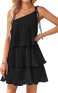 ZESICA Women’s Boho Summer One Shoulder Mini Dress