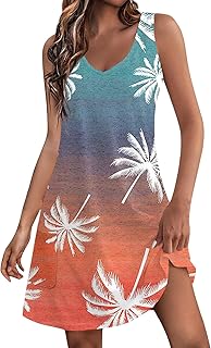 Women’s Boho V Neck Tank Sun Dress 2024