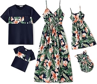 PATPAT Family Matching Hawaiian Vacation Dress and Shirt Set