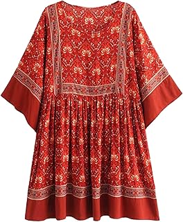 R.Vivimos Women’s Bohemian Floral Tunic Dress