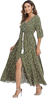 VintageClothing Women’s Floral Maxi Boho Beach Dress