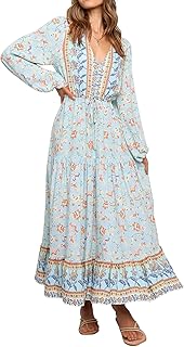 R.Vivimos Women’s Floral Print Boho Flowy Midi Dress